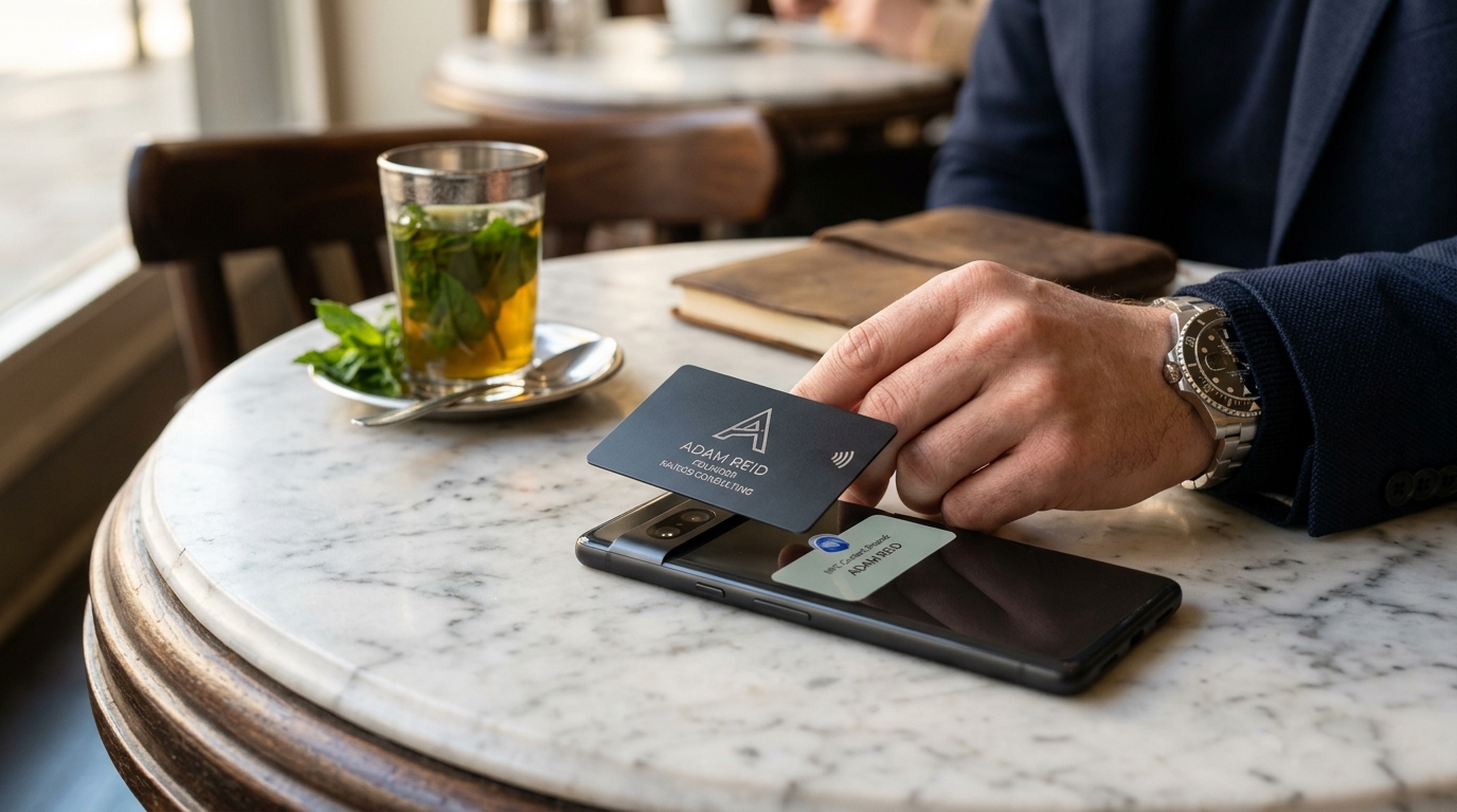NEXCARD carte de visite NFC utilisation sans contact au café